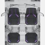 PIC AUTO Heavy Duty Rubber Floor Mats, Purple Aluminum Film Car Mats Set, Front and Rear Car Mats with Anti-Slip Backing, All Weather Protection, Trim-to-Fit for Automotive SUV, Sedan, Van