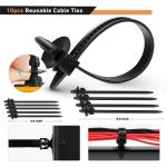 GOOACC 941Pcs Car Retainer Clips and Auto Body Fasteners Assortment-30 Most Popular Sizes Nylon Bumper Fender Rivets with 10 Cable Ties for Ford GM Toyota Honda Chrysler Benz Nissan, etc.