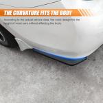 DUSCOKE 2PCS Rear Bumper Lip Splitter Canard Diffuser Spoilers, Car Side Fenders Skirt Spoiler Splitter Front Bumper Lip Protector Body Kit, Universal Anti-Crash Car Exterior Decorations (Black)