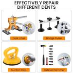Car Dent Puller Kit, 135 PCS Paintless Dent Removal Kit, Car Dent Repair Kit with Slide Hammer 2 in 1 T-bar, Golden Lifter, Bridge Puller, Suction Cup, Dent Remover Tool for Car Hail Damage DIY Repair