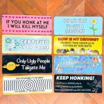 YJ PREMIUMS 10PC Funny Car Bumper Stickers | Waterproof Auto Bumpers Sticker Decals for Cars Fun Cute Joke Hilarious Gag Humor Im Sorry Let Me Merge Honk Certified Silly Goose for Adults Gifts