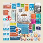 EVERLIT Care Rescue Pack | Family-Friendly First Aid Kit for Kids with 200 Pcs Medical Supplies | Travel-Friendly Compact Storage Bag for Home, Car, Travel, Camping, Adventure (Rainbow)