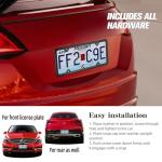 Black Matte License Plate Frames 2 Pack, Stainless Steel License Plate Cover, License Plate Holder with 4 Holes, Universal Tag Frames with Screws for car Front and Rear