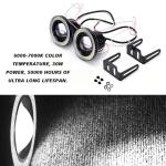 Hirificing Angel Eye Fog Lights LED Halo Ring DRL Headlights, Super Bright Fog Lamp with Round COB Aperture, 12V 10W Daytime Running Projector Light Bulb Fits Car Truck Moto SUV (White)