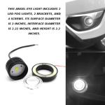 Hirificing Angel Eye Fog Lights LED Halo Ring DRL Headlights, Super Bright Fog Lamp with Round COB Aperture, 12V 10W Daytime Running Projector Light Bulb Fits Car Truck Moto SUV (White)