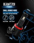 BEAMTECH H11 Bulb, H8 H9 Fog Light Bulb Fanless in Line 6500K Light Bulb Pack of 2
