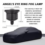 Hirificing Angel Eye Fog Lights LED Halo Ring DRL Headlights, Super Bright Fog Lamp with Round COB Aperture, 12V 10W Daytime Running Projector Light Bulb Fits Car Truck Moto SUV (White)