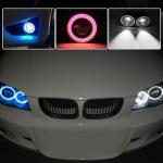 Hirificing Angel Eye Fog Lights LED Halo Ring DRL Headlights, Super Bright Fog Lamp with Round COB Aperture, 12V 10W Daytime Running Projector Light Bulb Fits Car Truck Moto SUV (White)