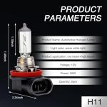 awlbed 2 PCS Car Halogen Fog Light Bulb, 12V 55W Waterproof Glass Vehicle Spotlights Replacements, Universal Automotive High Beam Lighting Accessories for Truck SUV Car (Warm White Light #H11)