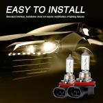 awlbed 2 PCS Car Halogen Fog Light Bulb, 12V 55W Waterproof Glass Vehicle Spotlights Replacements, Universal Automotive High Beam Lighting Accessories for Truck SUV Car (Warm White Light #H11)