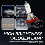 awlbed 2 PCS Car Halogen Fog Light Bulb, 12V 55W Waterproof Glass Vehicle Spotlights Replacements, Universal Automotive High Beam Lighting Accessories for Truck SUV Car (Warm White Light #H11)