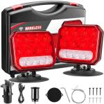 inhtgeas Wireless Trailer Lights Magnetic - Dual Function Magnetic Tow Light with Strobe Lights Reverse Light 2-IN-1 Towing Lights Kit for Trucks, Boat, RV, Vehicle, Caravan