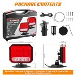 inhtgeas Wireless Trailer Lights Magnetic - Dual Function Magnetic Tow Light with Strobe Lights Reverse Light 2-IN-1 Towing Lights Kit for Trucks, Boat, RV, Vehicle, Caravan