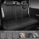 CAR PASS Bling Diamond Leather Car Seat Covers Full Seats Interior Sets, Waterproof Shining Glitter Sparkly Crystal Universal Armrest Fit Automotive Truck SUV Cute Women Girl, Black Silver Rhinestone