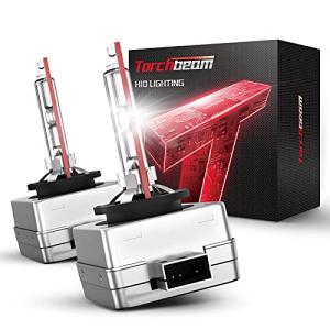 Torchbeam D1S HID Bulbs, 6000K Cool White, 150% Lighting Distance, Xenon Bulb, IP67 Design for Replace 66144 66140 85140 85415 85415C1, Pack of 2