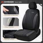 Coverado Car Seat Covers, Waterproof Automotive Seat Protectors, Driver Protectors Universal Fit for SUVs, Trucks, Sedans,Car Accessories (Black, FullSet)