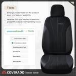 Coverado Car Seat Covers, Waterproof Automotive Seat Protectors, Driver Protectors Universal Fit for SUVs, Trucks, Sedans,Car Accessories (Black, FullSet)