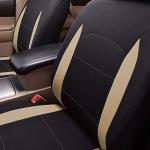 Flying Banner Car Seat Covers Set Beige Tan Front Seats Rear Bench Polyester car seat Protectors Easy installations Rear Bench Split Classic Man Lady Truck