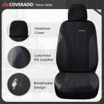 Coverado Car Seat Covers, Waterproof Automotive Seat Protectors, Driver Protectors Universal Fit for SUVs, Trucks, Sedans,Car Accessories (Black, FullSet)