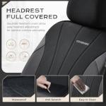 Coverado Car Seat Covers, Waterproof Automotive Seat Protectors, Driver Protectors Universal Fit for SUVs, Trucks, Sedans,Car Accessories (Black, FullSet)