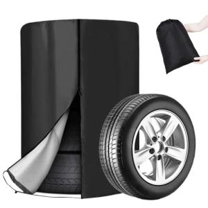 Tire Covers for Storage, Durable Tire Storage Bag Waterproof Tire Dust Protective Cover with Zipper and Storage Bag, Outdoor Indoor Tire Storage(Holding 4 Tires Within 32 Inch Diameter)