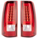 MiKaFex Tail Light Assembly Compatible With 2003-2006 Chevy Silverado 1500 2500 3500 Driver and Passenger Side LED Rear Brake Lamps With Bulb Inside And Wiring Harness