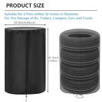 Tire Covers for Storage, Durable Tire Storage Bag Waterproof Tire Dust Protective Cover with Zipper and Storage Bag, Outdoor Indoor Tire Storage(Holding 4 Tires Within 32 Inch Diameter)