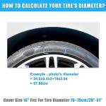 uxcell Universal 190T Polyester Spare Tire Cover for Jeep Trailer RV SUV Truck Wheel Fit Overall Wheel Diameter 16 Inch Black