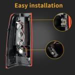 MiKaFex Tail Light Assembly Compatible With 2003-2006 Chevy Silverado 1500 2500 3500 Driver and Passenger Side LED Rear Brake Lamps With Bulb Inside And Wiring Harness