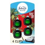 Febreze Car Air Freshener Vent Clip Old Spice Fiji Scent, .07 oz. Car Vent Clip, Pack of 4