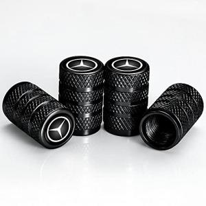 Tire Valve Stem Caps, Compatible with Mercedes Benz Series Stem Cap Universal Car Air Cover Car Accessories for Cars, SUV, Truck, Motorcycles 4pcs (Black)