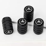 Tire Valve Stem Caps, Compatible with Mercedes Benz Series Stem Cap Universal Car Air Cover Car Accessories for Cars, SUV, Truck, Motorcycles 4pcs （Black）