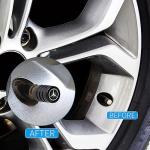 Tire Valve Stem Caps, Compatible with Mercedes Benz Series Stem Cap Universal Car Air Cover Car Accessories for Cars, SUV, Truck, Motorcycles 4pcs （Black）