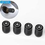 Tire Valve Stem Caps, Compatible with Mercedes Benz Series Stem Cap Universal Car Air Cover Car Accessories for Cars, SUV, Truck, Motorcycles 4pcs （Black）