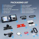 TECXERLLON 10.26'' Wireless Carplay Screen for Car with 4K Dash Cam & 1080P Backup Camera, Portable Car Audio Receivers with Carplay & Android Auto, GPS Navigation, Airplay, Mirror Link