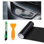 Ohleats Car Light Tint Film, 11.8" × 47.2" Self-Adhesive Auto Light Wrap Film Roll with Cutter, Waterproof Vinyl Film Sticker for Fog Light Tail Light Headlight, Car Accessories (Matte Black)