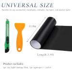 Ohleats Car Light Tint Film, 11.8" × 47.2" Self-Adhesive Auto Light Wrap Film Roll with Cutter, Waterproof Vinyl Film Sticker for Fog Light Tail Light Headlight, Car Accessories (Matte Black)