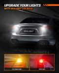 SEALIGHT 3157 LED Bulb Reverse Light, Brake Bulbs 600% Brighter 6000K 1800LM Super Bright 3056 3156 3057 LED Bulbs with Projector Len for DRL Tail Brake Turn Signal Lights, White 2PCS