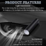Ohleats Car Light Tint Film, 11.8" × 47.2" Self-Adhesive Auto Light Wrap Film Roll with Cutter, Waterproof Vinyl Film Sticker for Fog Light Tail Light Headlight, Car Accessories (Matte Black)