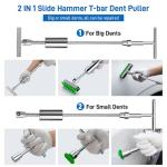 97pcs Dent Puller Kit, Car Dent Puller for Dent Removal, Paintless Dent Removal Kit with Golden Lifter, Bridge Puller, Slide Hammer T-Bar, Dent Remover Tool for Car Refrigerator Door Ding Repair