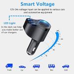 4 in 1 USB C Car Charger, 168W Multi USB Cigarette Lighter Adapter, Socket Splitter with 3 USB Ports, 12V/24V Dual USB Type C PD Fast Car Charger Adapter for iPhone 16 Pro Max 15 Plus 14 iPad Pro GPS