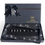 Shering Bling 2 Pack License Plate Frame with Premium Gift Box 1200pcs Rhinestones for Women (Black Rhinestones)