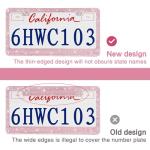 2 Pack Bling License Plate Frames Premium Sparkly License Plate Frame for Women Durable Pink Bling Car Accessories