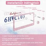 2 Pack Bling License Plate Frames Premium Sparkly License Plate Frame for Women Durable Pink Bling Car Accessories
