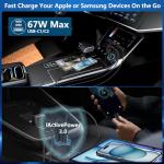 USB C Car Charger, Rombica 2Pack 3-Port 67W Dual PD USB-C&USB-A Car Power Cigarette Lighter USB Charger 3 in 1 PD/QC Type C Fast Car Charging for iPhone 16 16 Pro 15 14 13 12/Galaxy S25 S24/Pixel/iPad