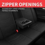 HChengkikz Car Seat Covers Full Set,Leather Car Seat Covers,Breathable and Sporty Car Seat Cover,Universal Fit Anti-Slip Seat Covers for SUV Cars Sedan and Truck(Full Seat,Black,N2)