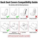 Tallew 15 Pcs Rose Flower Car Seat Covers Set for Women, Universal Full Set with Rubber Steering Wheel, Armrest, Seatbelt Covers, Front, Rear Backrest, Bottom, Polyester Fabric(Blue)