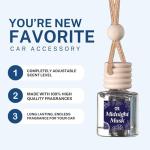CANDECraftCo Car Air Hanging Fragrance Oil, Car Auto Freshener for Essential Oils, Scents Fragrance Aromatherapy Automobile Diffuser, Long Lasting (Bourbon Vanilla)