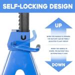 3 Ton (6,000 LBs) Automotive Jack Stands,Heavy Duty Steel Car Lifting Stand for Garages,Repair Shops,Adjustable Height 11.4"-16.8",1 Pair