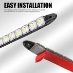 jokormo 2 PCS LED Car Daytime Running Strip Lights Kit, Super Bright IP67 Waterproof Vehicle Fog Lamp, Universal 12V Flexible High Power Automotive Clearance Light for Truck SUV Car (White)